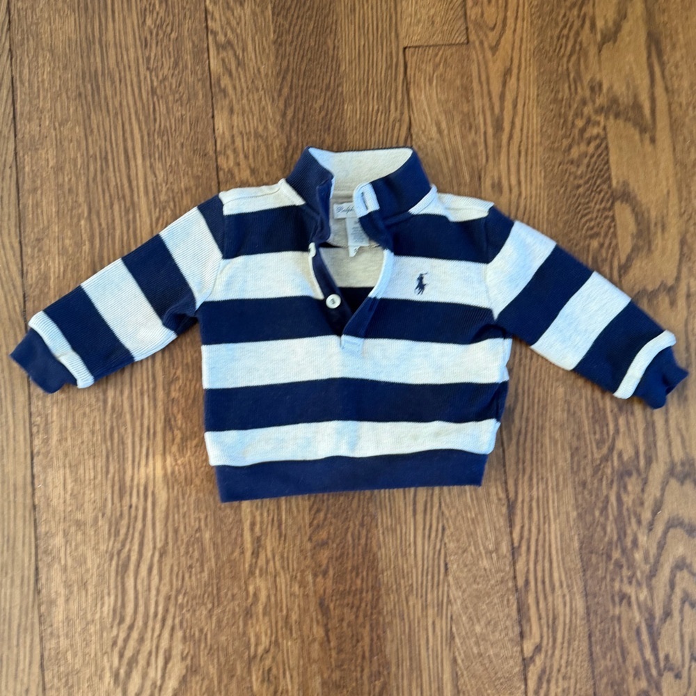 Ralph Lauren Navy and Cream Knit Sweater